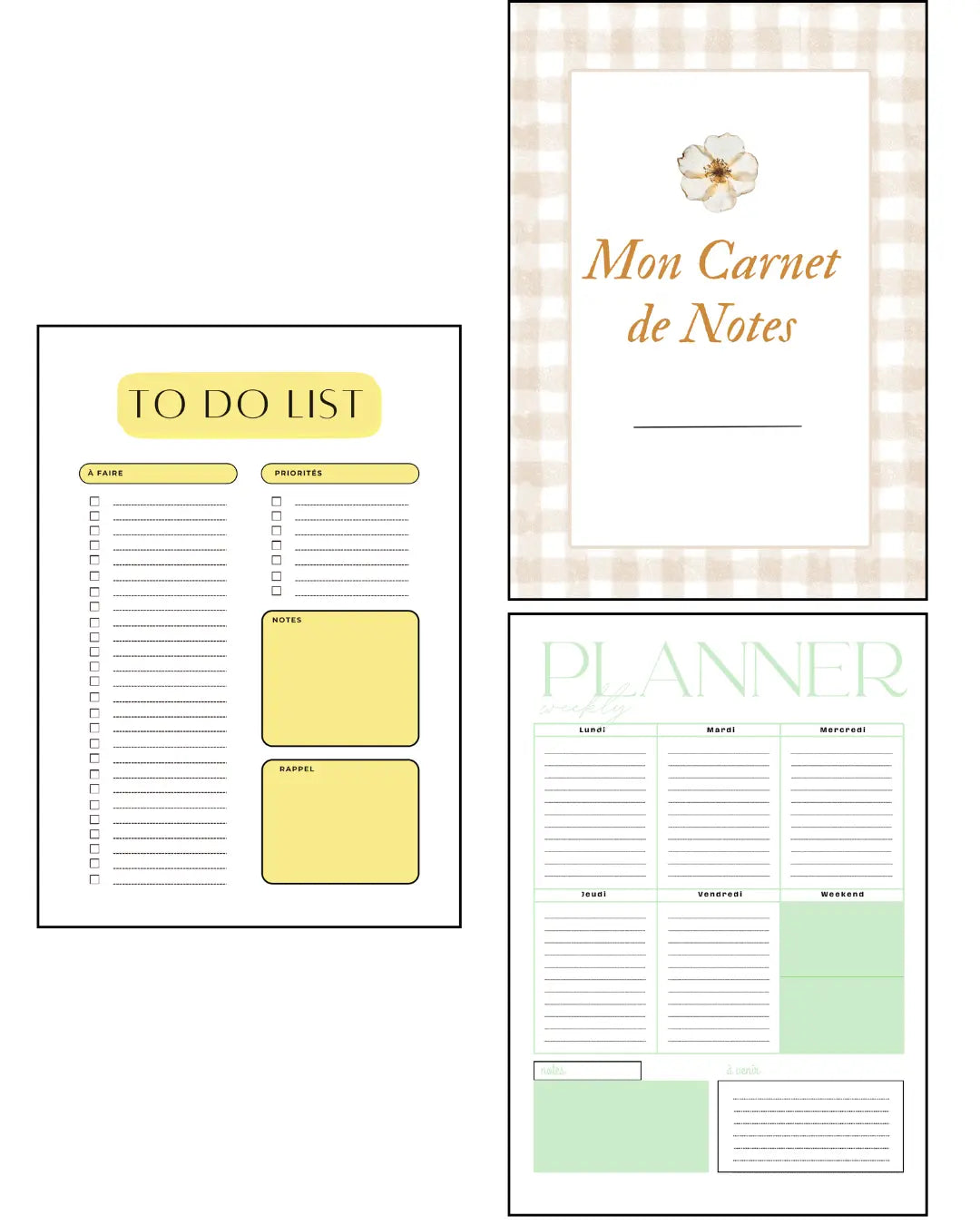 Pack Études Papeline 20 pages pour organiser tes cours, objectifs et examens. Planification scolaire complète et personnalisable.
