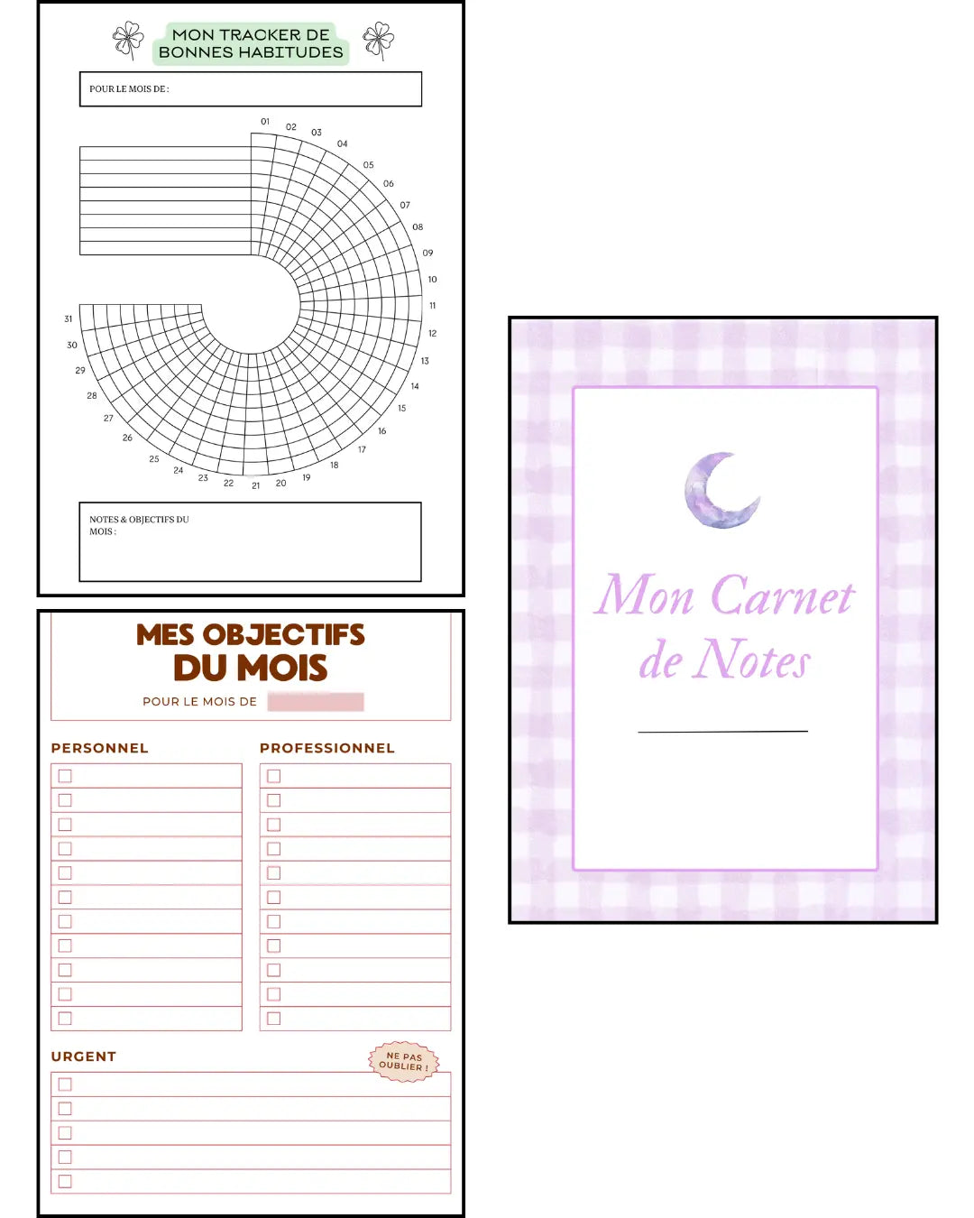 Pack Budget — 20 pages Papeline avec pages pour budget mensuel, suivi des dépenses, objectifs du mois, trackers et to-do quotidiennes