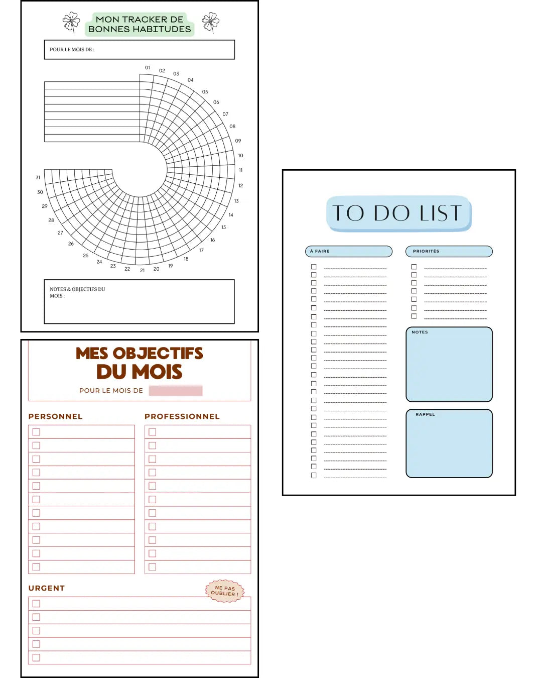 Pages weekly planner et daily planner Papeline – organisation A5