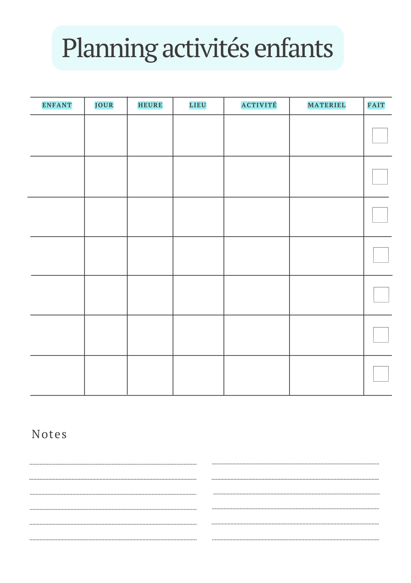 Papeline - Planning Activités Enfants | Organisation loisirs & sports