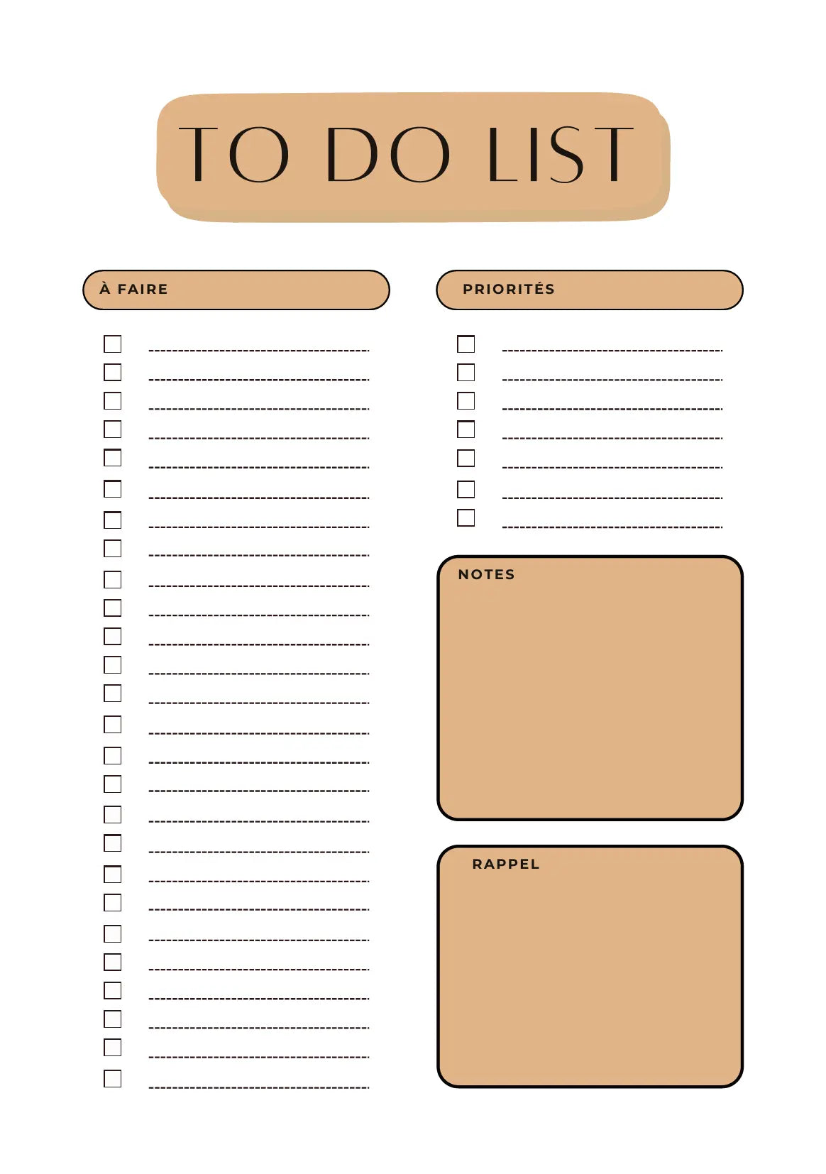 Papeline - To Do List Quotidienne | Page organisation tâches PAPELINE