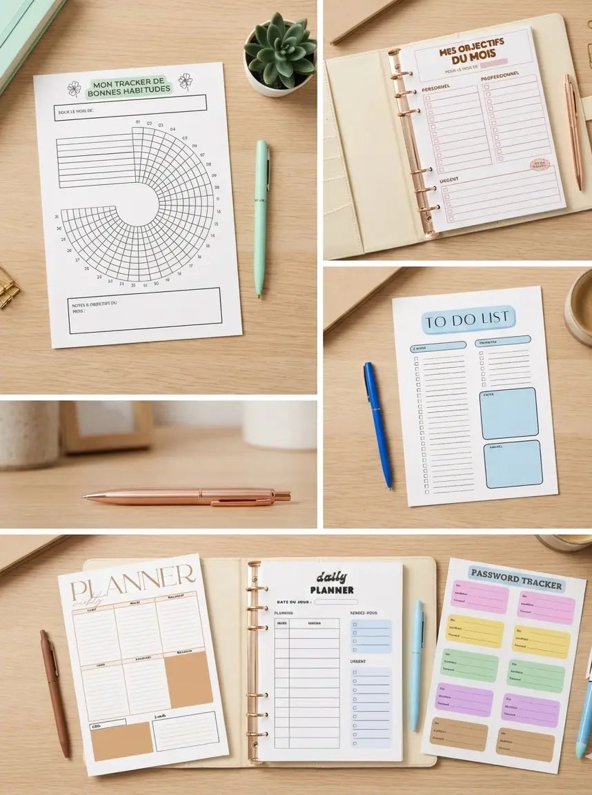 Pages Organisation et Planners Personnalisables