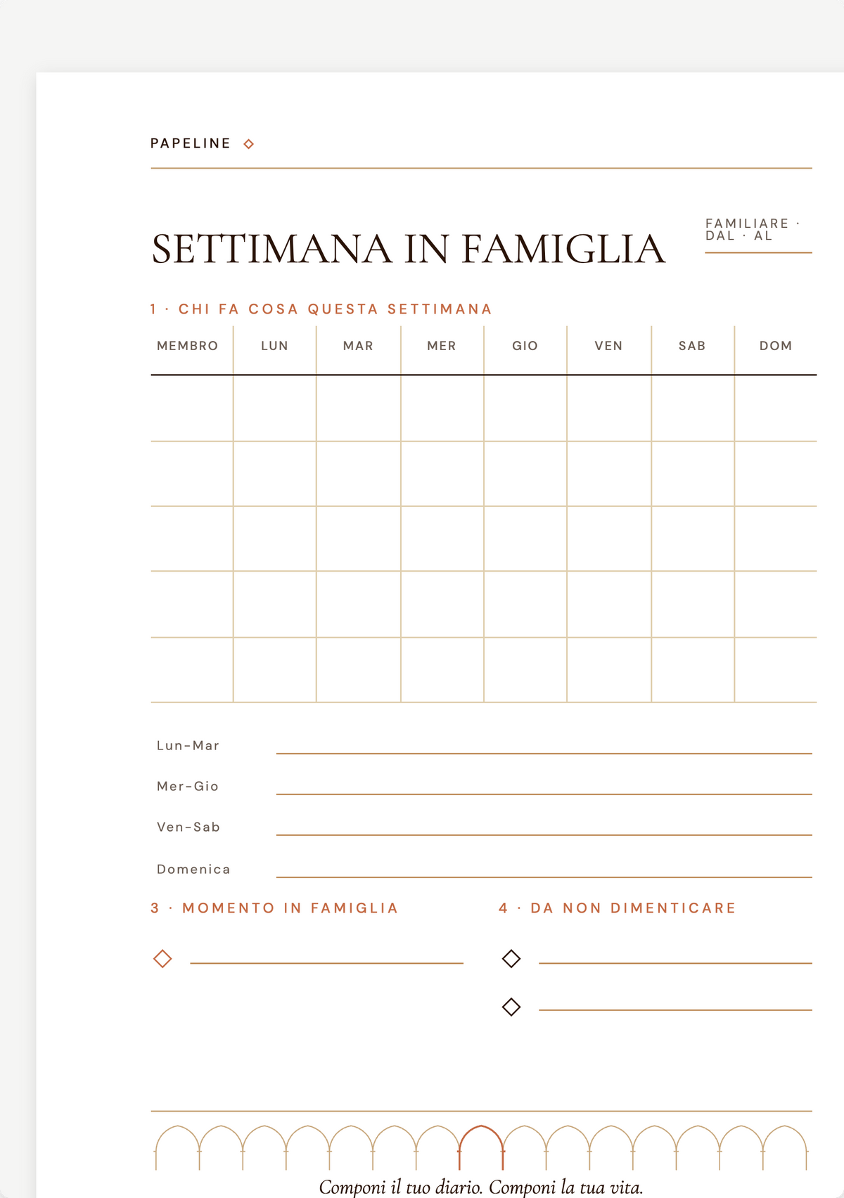Settimana familiare Ksar - Programma settimanale della famiglia | Papeline