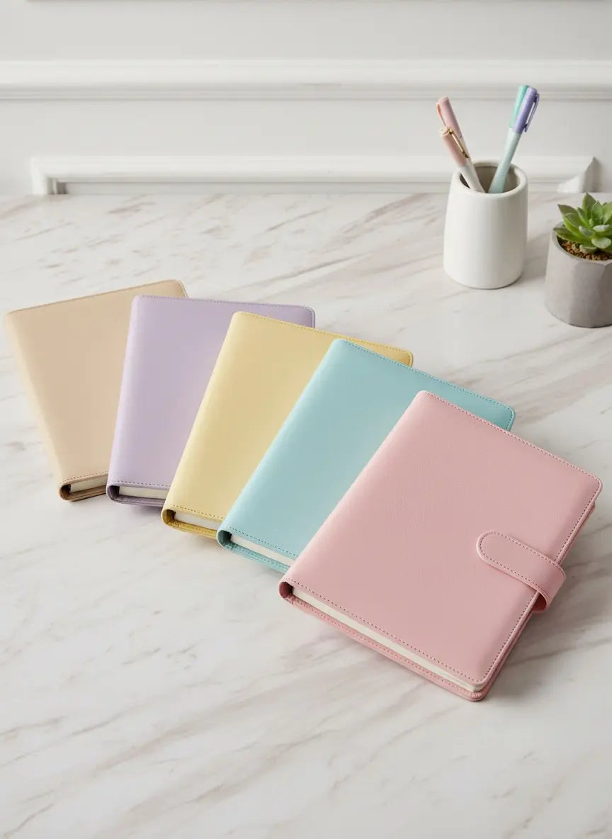 Classeur A5 Papeline en similicuir avec anneaux pour pages de planner personnalisables
