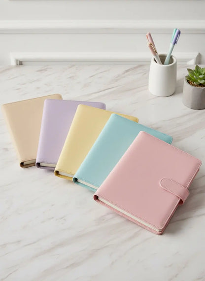 Classeur A5 Papeline en similicuir avec anneaux pour pages de planner personnalisables
