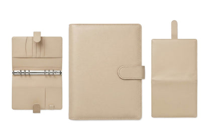 Organiseur A5 beige rechargeable à 6 anneaux – Papeline"