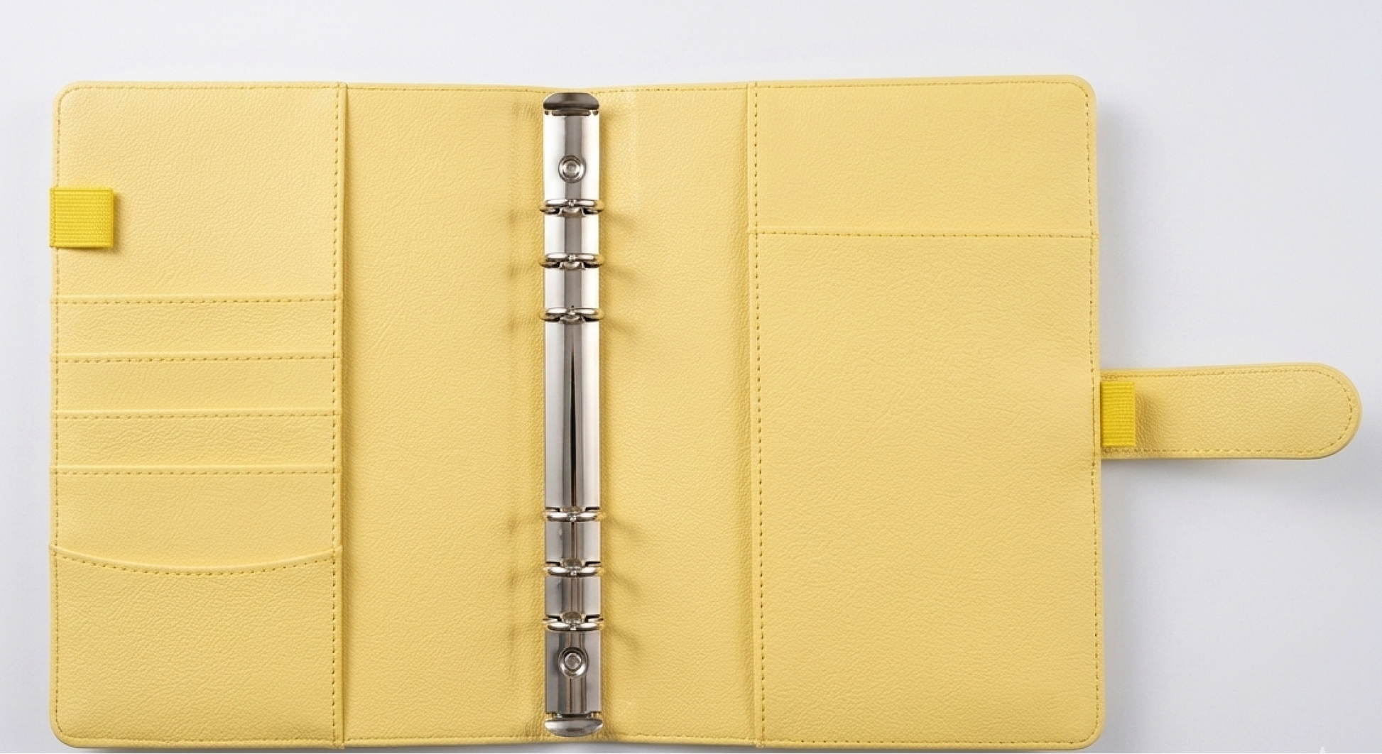 Organiseur A5 jaune rechargeable à 6 anneaux – Papeline"