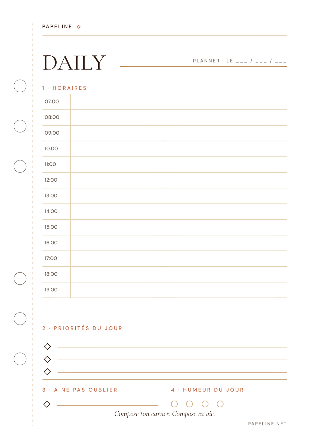 Kit Organizzazione – Raccoglitore A5 + 30 pagine + copertina in omaggio | Papeline