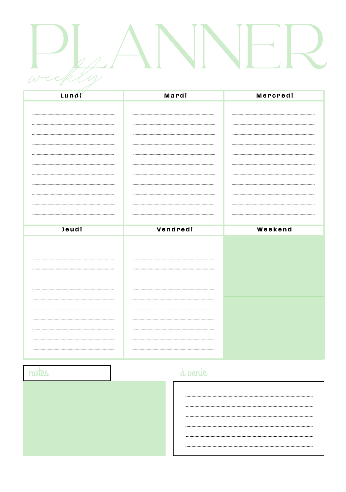 Papeline - Weekly Planner | Organisation hebdomadaire pratique PAPELINE