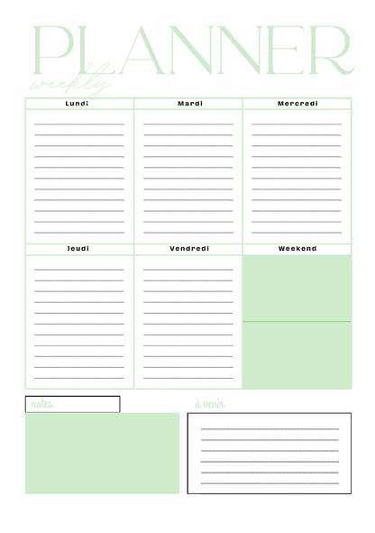 Papeline - Weekly Planner | Organisation hebdomadaire pratique PAPELINE