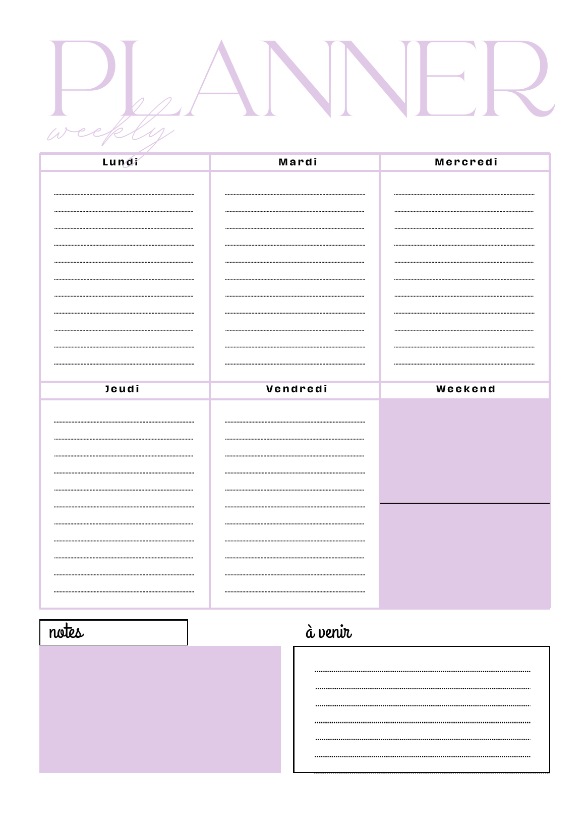 Papeline - Weekly Planner | Organisation hebdomadaire pratique PAPELINE