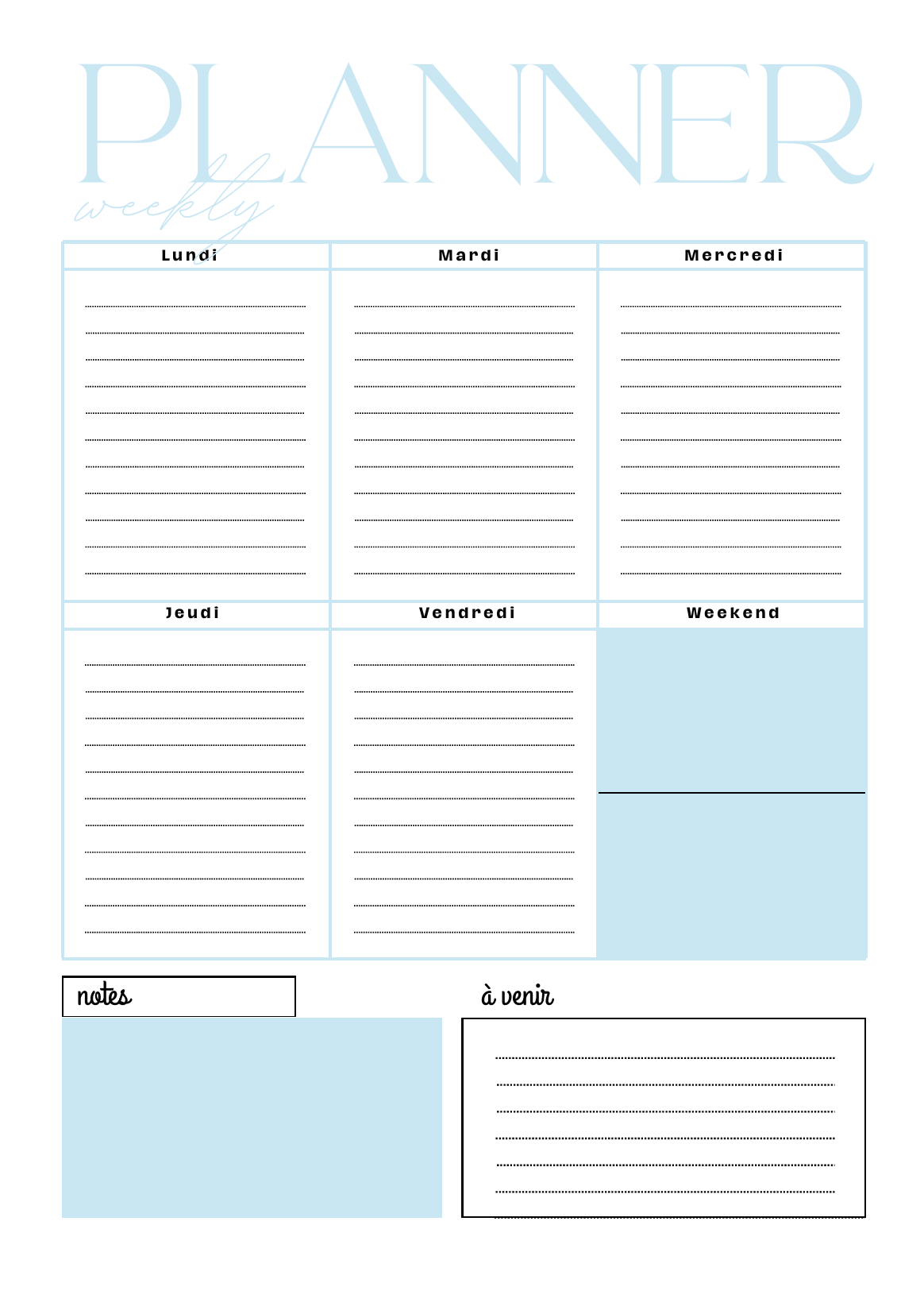 Papeline - Weekly Planner | Organisation hebdomadaire pratique PAPELINE
