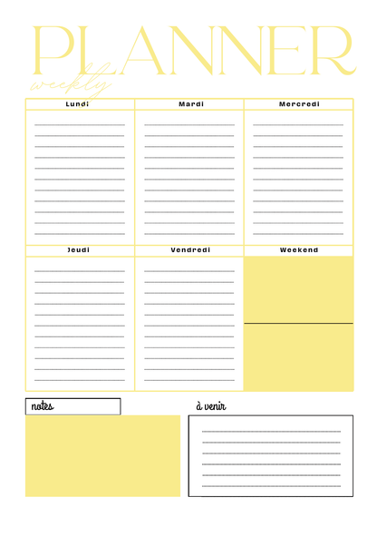 Papeline - Weekly Planner | Organisation hebdomadaire pratique PAPELINE