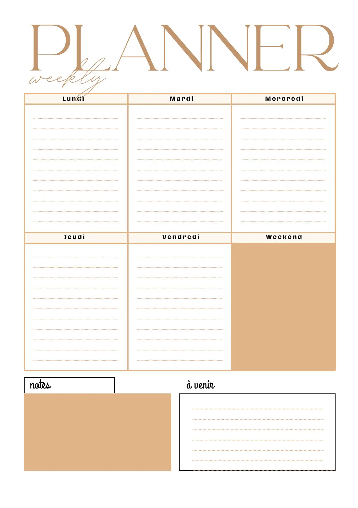 Papeline - Weekly Planner | Organisation hebdomadaire pratique PAPELINE