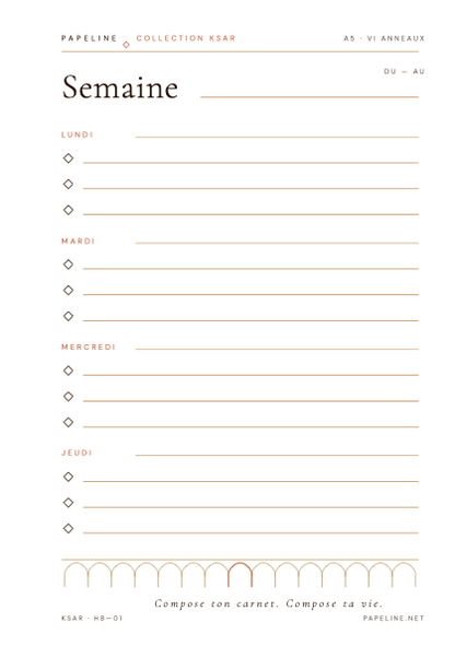 Kit Organizzazione – Raccoglitore A5 + 30 pagine + copertina in omaggio | Papeline