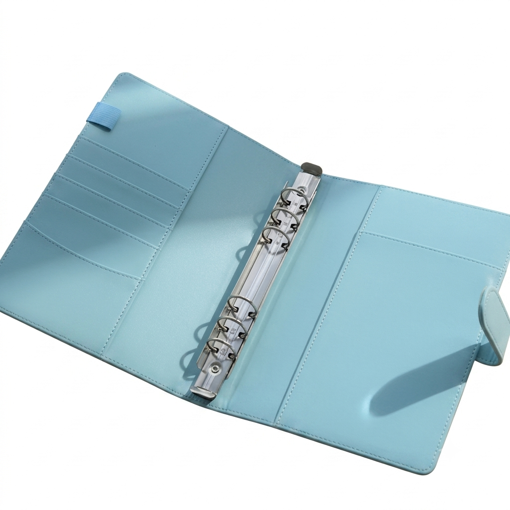 Organiseur A5 bleu rechargeable à 6 anneaux – Papeline"