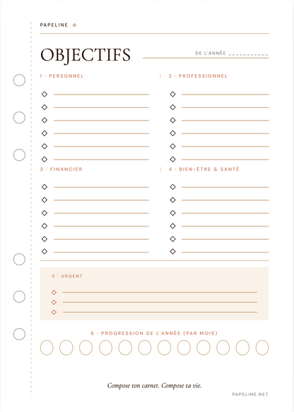 Kit Organizzazione – Raccoglitore A5 + 30 pagine + copertina in omaggio | Papeline