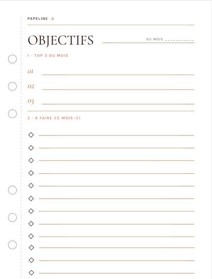 Kit Organizzazione – Raccoglitore A5 + 30 pagine + copertina in omaggio | Papeline
