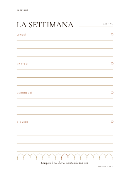 Planner settimanale - Organizzazione settimanale pratica | Papeline
