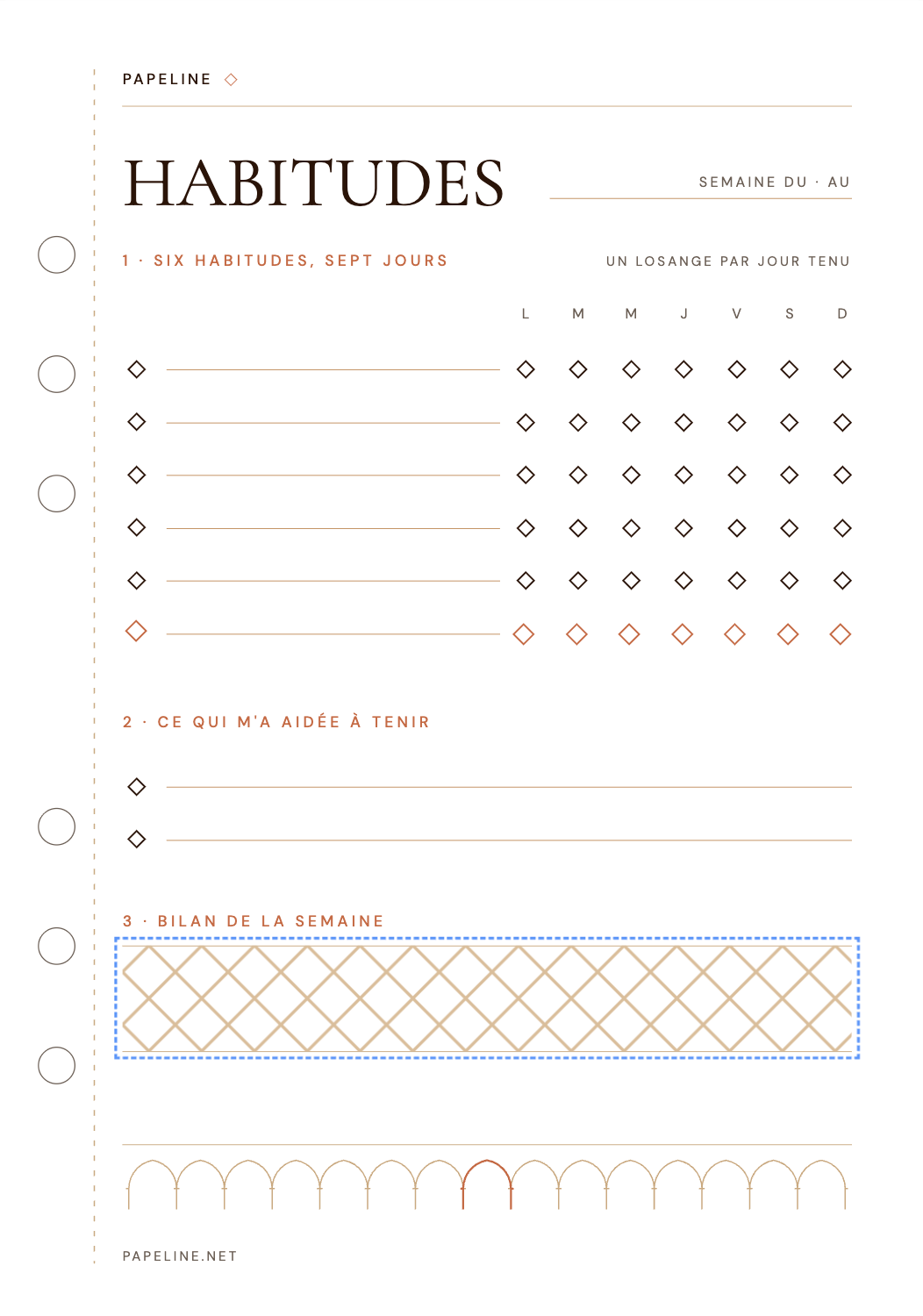 Objectifs Semaine - Tracker d'objectifs hebdo | Papeline