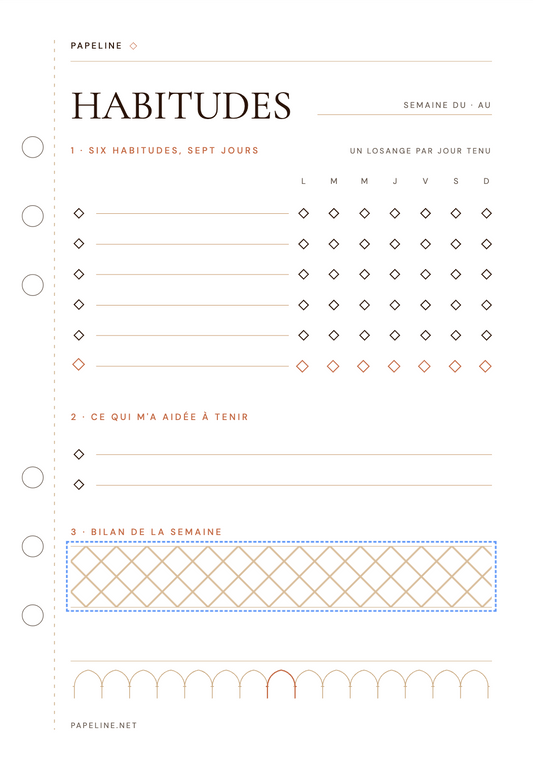 Objectifs Semaine - Tracker d'objectifs hebdo | Papeline