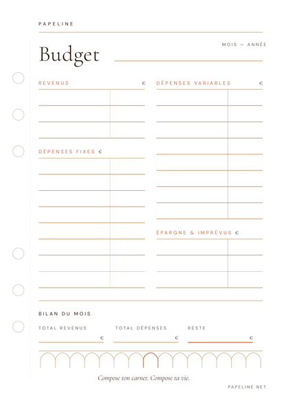 Kit Budget - Raccoglitore A5 + 30 pagine + copertina omaggio | Papeline